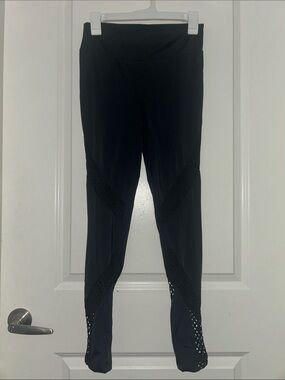 Black Leggings w/ Fishnet Cut Out